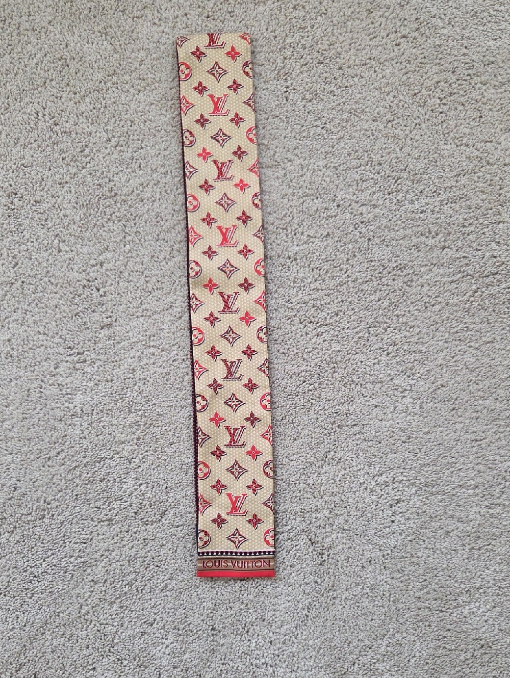 Louis Vuitton Beige and Red Monogram Bandeau
